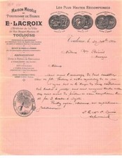 Factura AM20626 Toulouse 1910 E Lacroix Pirotecnia de Francia Pirotécnico
