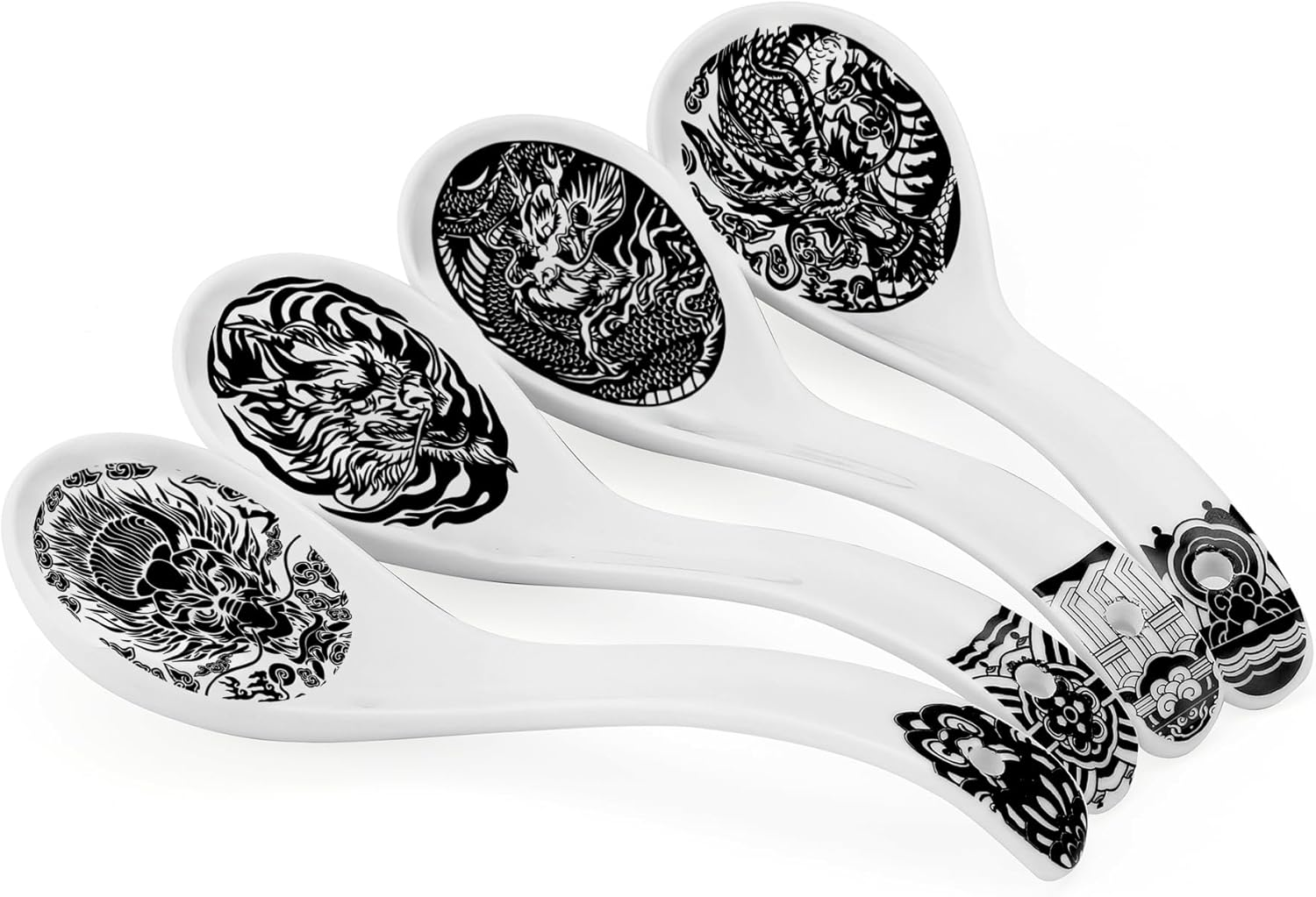 Dragon Ceramic Spoon Soup Spoons Asian Soup Spoon Chinese Korean Japanese Ramen