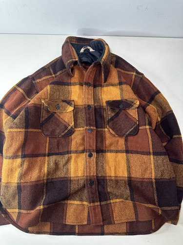 Vintage 60s 70s Montgomery Ward Plaid Wool Shirt Jacket Mens Size S/M - Bild 1 von 11