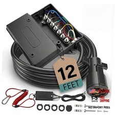 7 Pin Trailer Wiring Harness, 7 Way Trailer Wiring Kit 12FT with junction box 