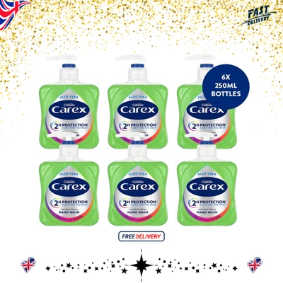 Carex Complete Original Hand Wash Aloe Vera Pump Soap Liquid Gel Pack 6x250ml