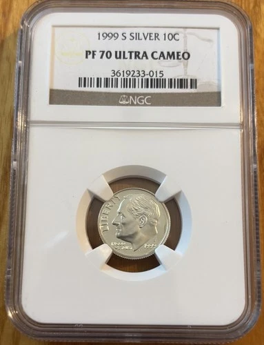 1999-S 10c SILVER NGC PF70UCAM PROOF ROOSEVELT DIME ULTRA CAMEO PR 70
