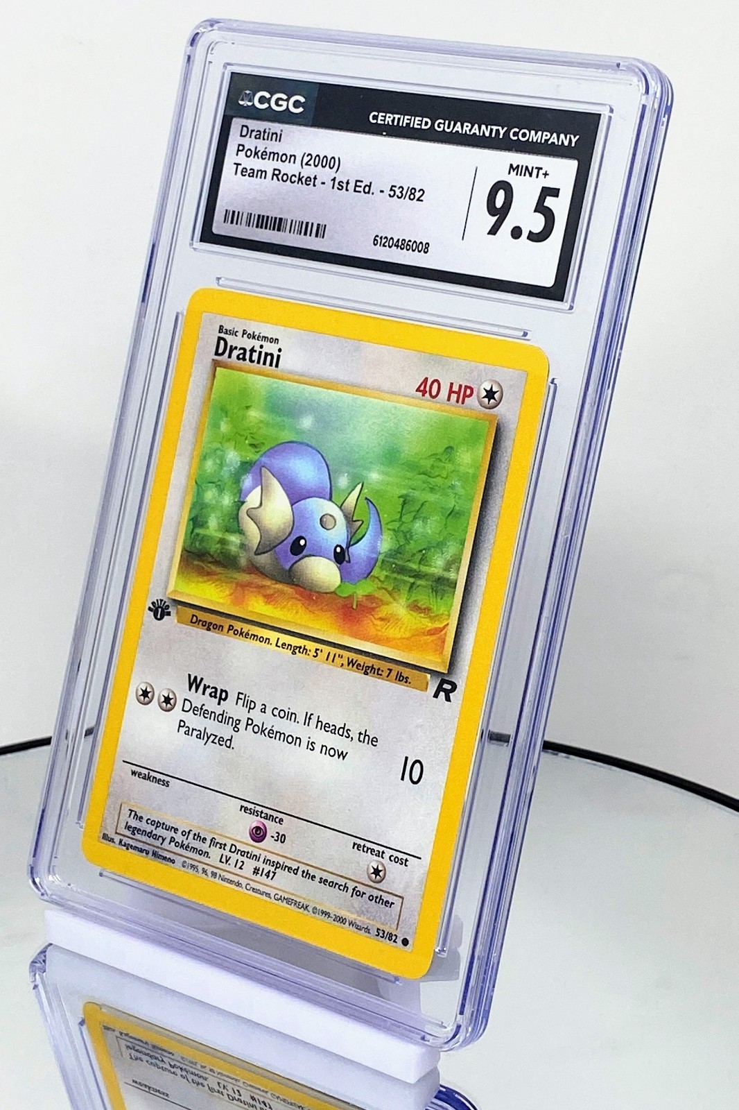 CGC 9.5 (6008) Dratini - 53/82 - Common - 1st Edition Pokémon Team Rocket
