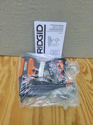 RIDGID 18G Pneumatic Brad Nail Gun Ridgit 18G Btrad Nailer AT161001 NEW