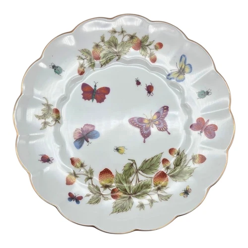 Lenwile Ardalt Strawberries & Butterflies Desert Plate #6972 Stamped Vintage