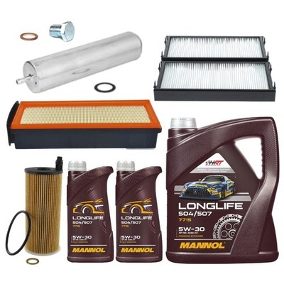 FULL SERVICE KIT 7L MANNOL 5W30 LONGLIFE 504/507 FOR BMW X6 X5 F16 F15 3.0 12-19