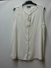 ärmellose weiß-goldene Bluse Gr. 44