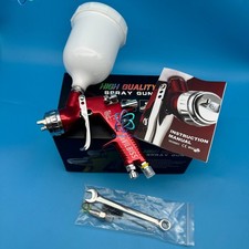 Red Spray Gun Gti Pro Lite 1.3mm Nozzle Lvmp 600ml Cup For Devilbiss New Red Spray Gun Gti Pro Lite 1.3mm Nozzle Lvmp 600ml Cup For Devilbiss New