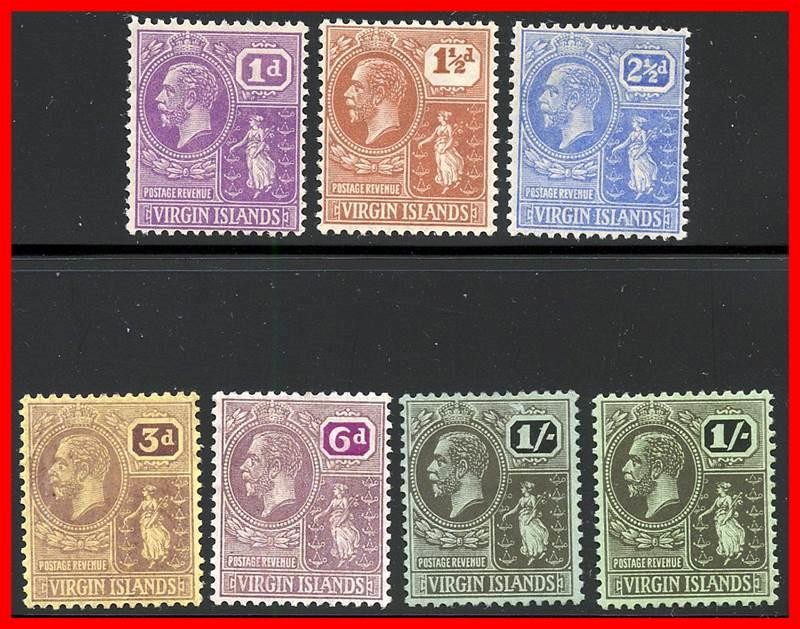 👉 BRITISH VIRGIN IS. 1922//27 KGV + ARMS SC#50//64 MLH CV$25.00