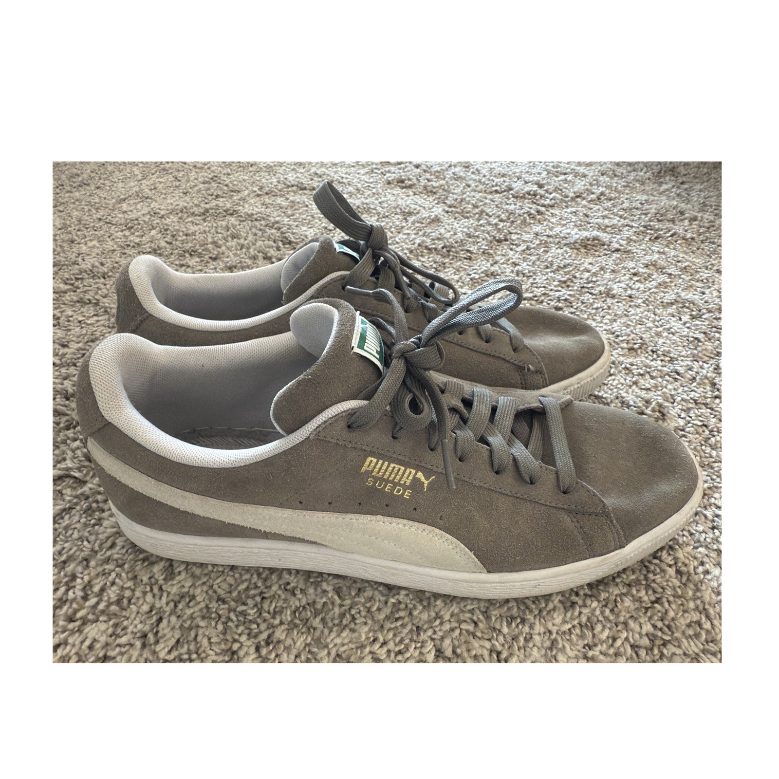 PUMA Suede Classic+ Steeple Gray/White Low Top Suede Sneaker