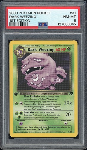 Dark Weezing (1st Edition) graded PSA 8 for sale on eBay