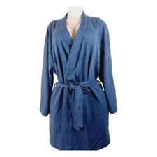 Lucky Brand Women's Blue Heather Sleepwear Tie Knot Mid Sleep Robe Size L/XL