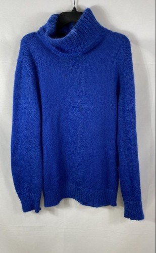 Dolce & Gabbana, Maglione girocollo uomo Dolce & Gabbana blu misto mohair vintage anni 90