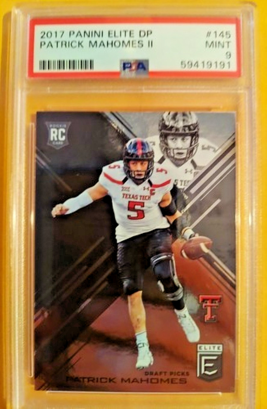 PATRICK MAHOMES 2017 Panini Elite DP ROOKIE #145 GRADED PSA 9 MINT Chiefs
