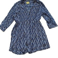 Maeve Anthropologie Galen Dress Blue Diamond, Pockets, Boho, Festival, Size S