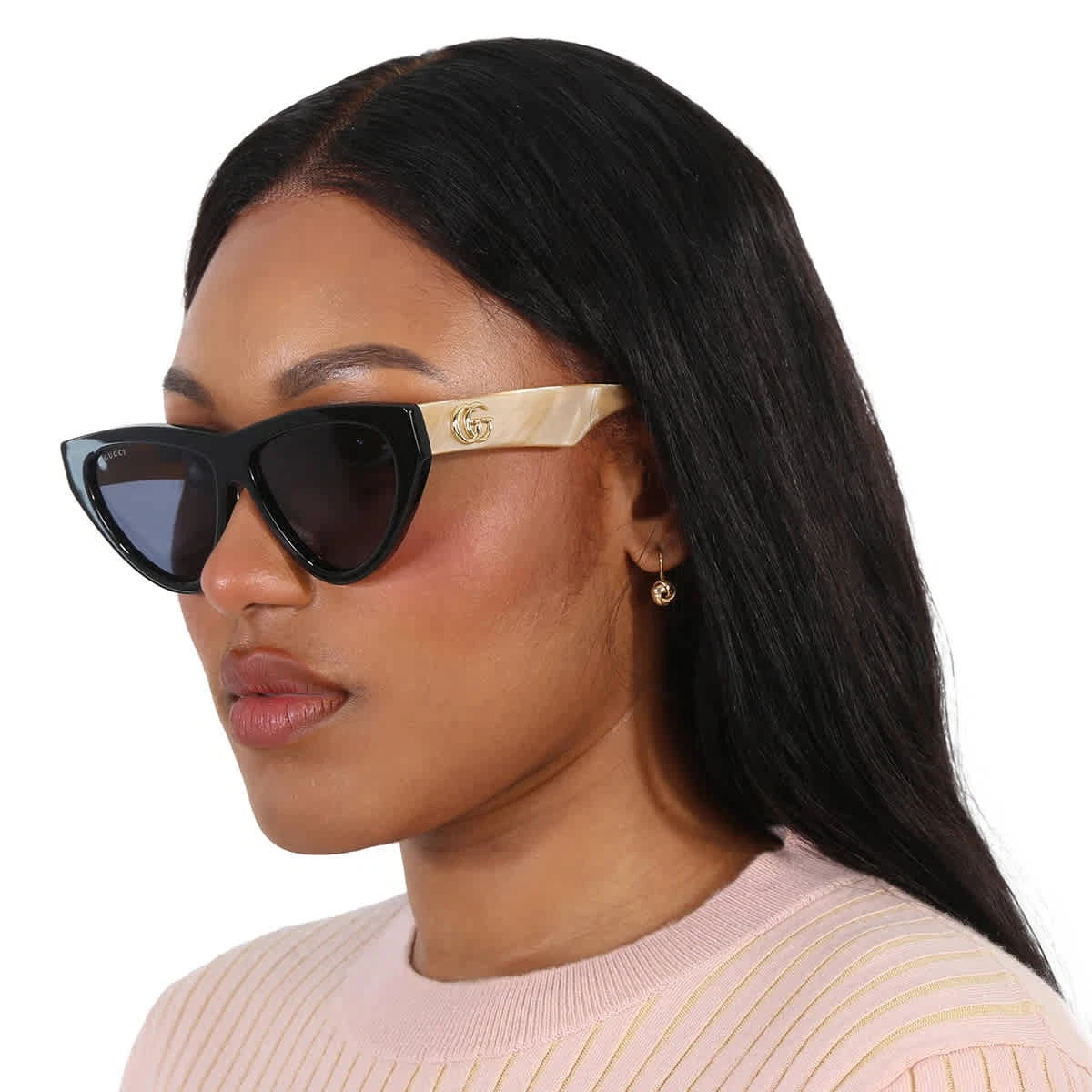 Gucci GG0222SK 003 Gold Havana Frame Blue Gradient Lens Cat Eye Sunglasses Japan RARE NEW Genuine GUCCI Havana Gold Brown Womens Cat Eye  main image 4