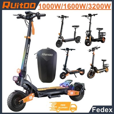 RUITOO 1000W/1600W/3200W Electric Scooter Off-Road Adults Foldable Travel E-Bike