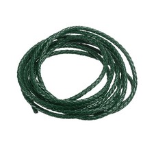 2.19 Yards 3mm Dia Leather Cord Braided String for DIY Crafts, Dark Green