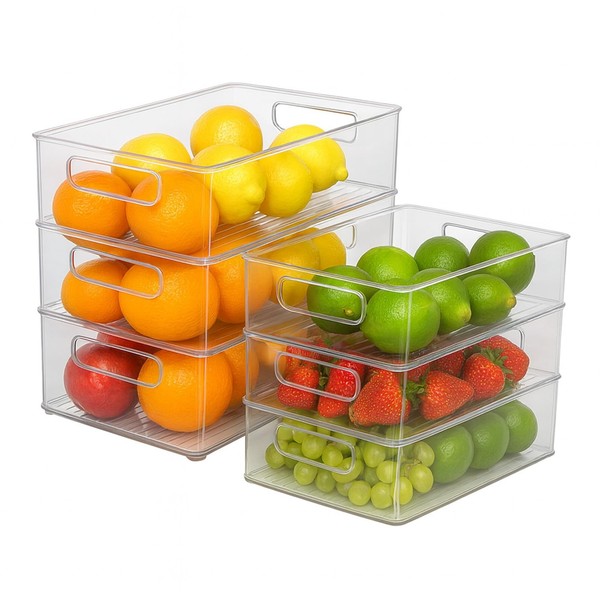 KüHlschrank Organizer KüChe Aufbewahrungsbox Stapelbar Transparent Bpa-Frei Set-image