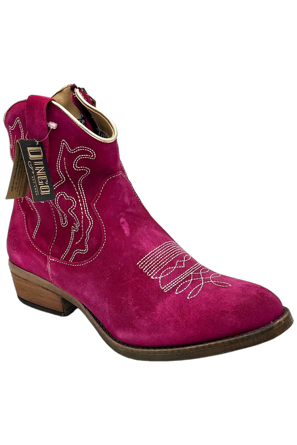 Женские ботильоны Dingo Daisy Mae из замши на молнии цвета фуксии