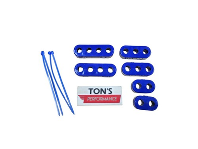 #ad Ton#x27;s Nylon Clamp On Wire Separators for 8mm Ignition Spark Plug Cable Blue Kit $13.95