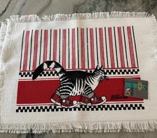 2 Vintage B. Kliban Kitchen Table Placemats Cat In Shoes