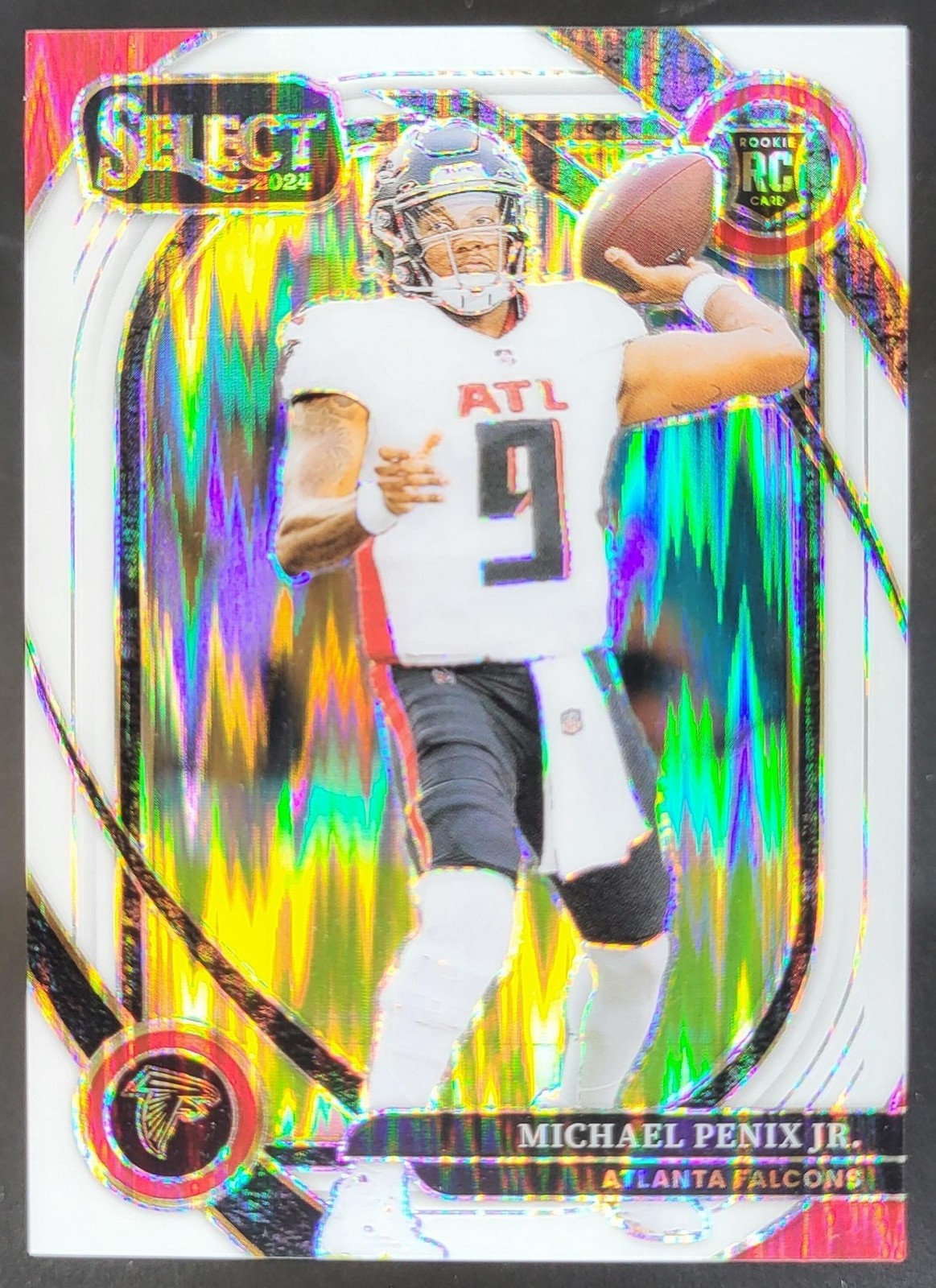 2024 Panini Select Michael Penix Club White Prizm Shock /199 RC Patriots RJ3