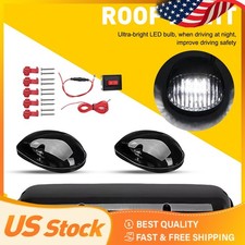 Smoked White Led Cab Roof Marker Running Lights For Chevy Gmc Sierra 2002-2007 Smoked White Led Cab Roof Marker Running Lights For Chevy Gmc Sierra 2002-2007
