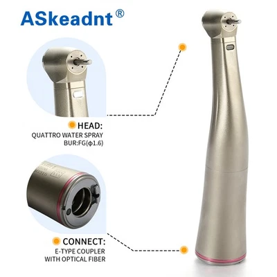 ASKEADNT Dental Winkelstück 1:5 Red Angle Wasser mit Licht ROT Handstück Fit KAVO NSK