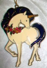 Vintage Mystical Magical White Unicorn Purple Mane Acrylic Window Suncatcher