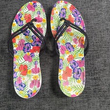 Crocs Isabella Graphic Flip Flops Womens Size 8 White/Floral Pattern