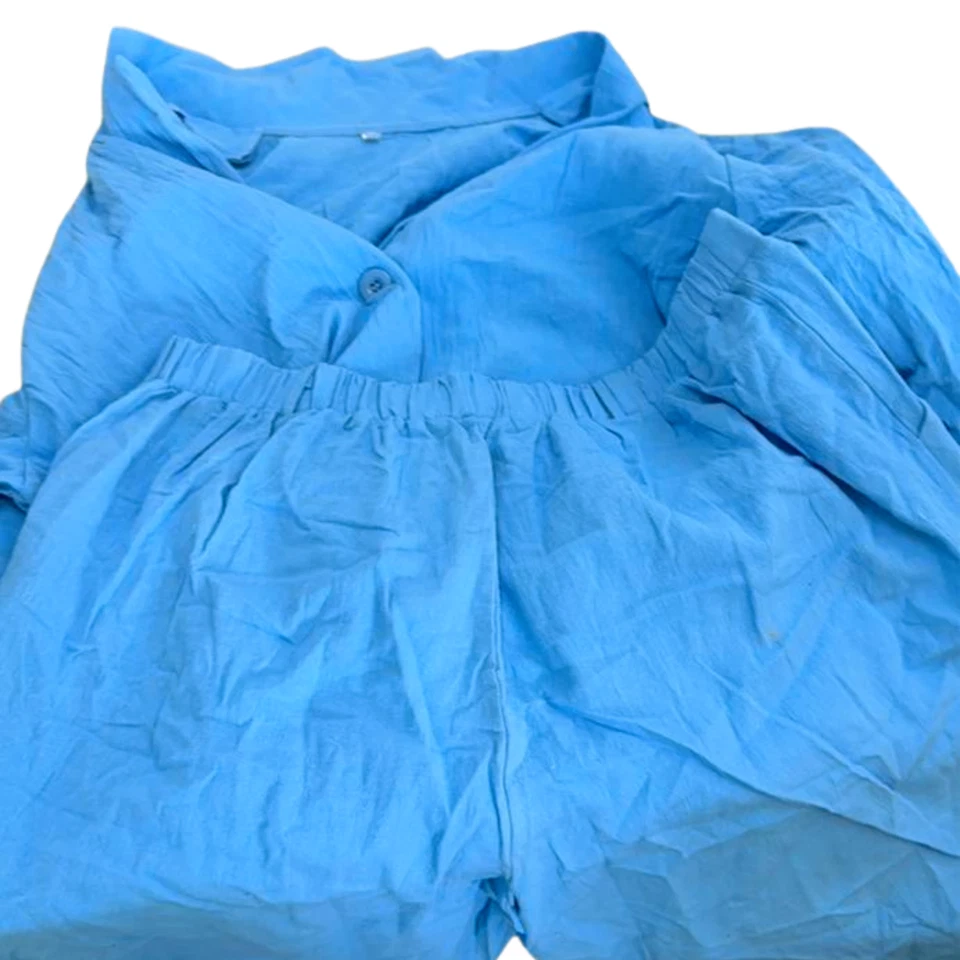 Completo Donna Lino Cotone Blazer e Shorts Coordinati Estate Tg M - Immagine 3 di 4