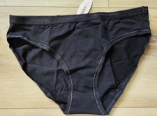 NWT Vintage Victoria's Secret Black Signature Waistband Cotton Brief Panties S