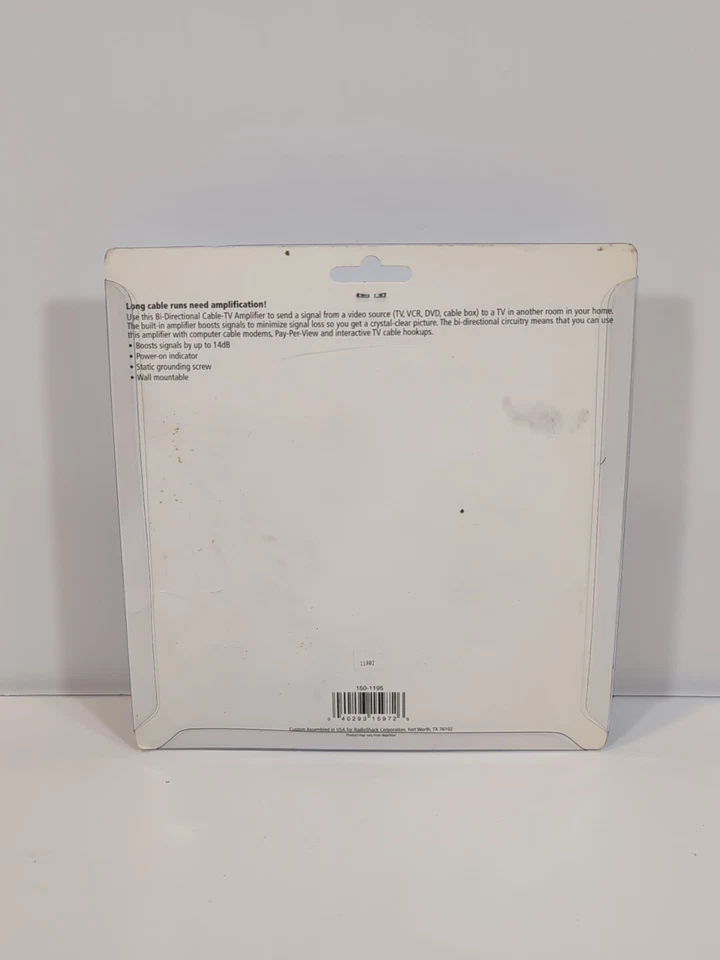Radio Shack Bi Directional Signal Amplifier Cable Box TV  VCR 15-1195 HDTV NEW - Image 2 of 3