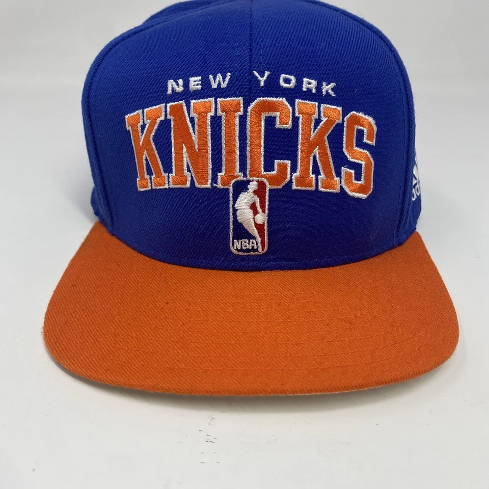 New York Knicks Hat Cap Snap Back Blue Orange NBA Basketball Adidas Mens - Image 2 of 4