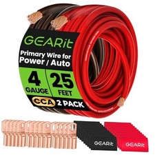 4 Gauge Battery Cable - Black/Red 25ft Each Lugz Shrink Wrap 4 Gauge Wire
