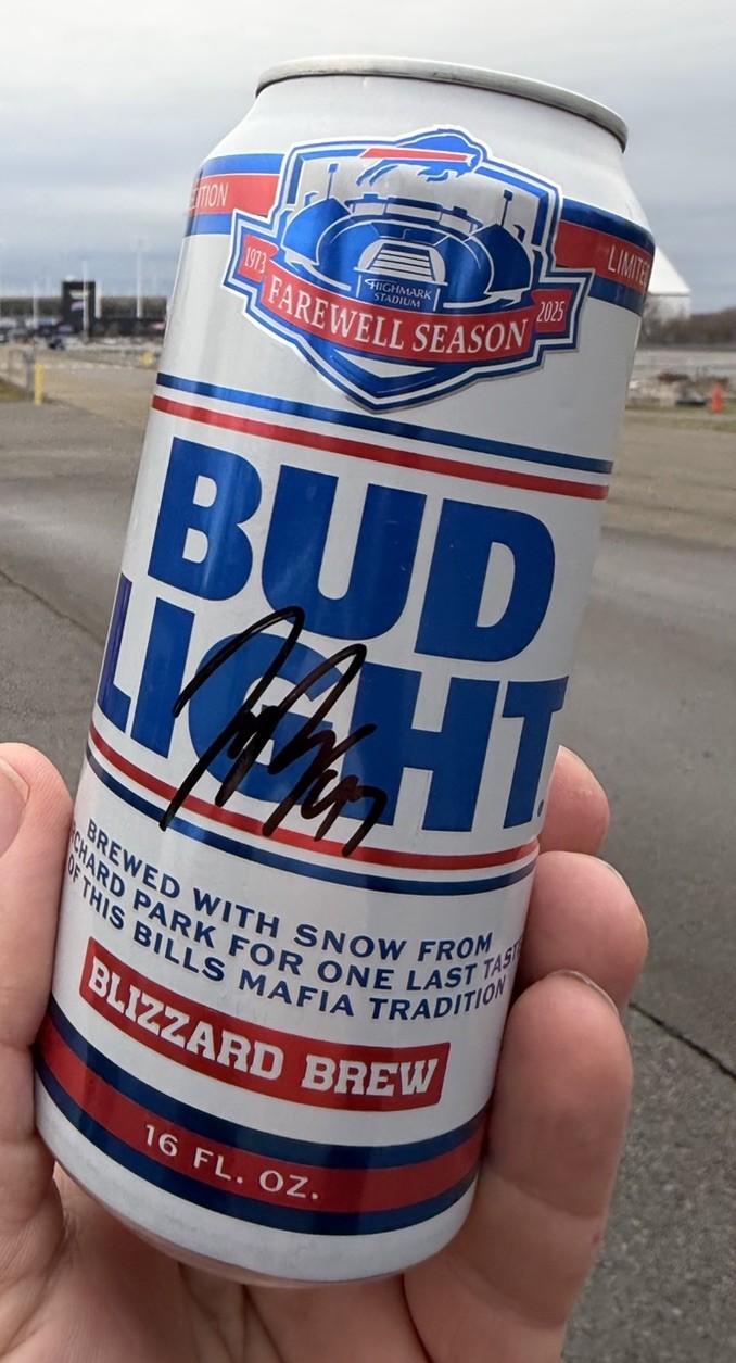 Joey Bosa Autographed Signed Buffalo Bills Bud Light Farewell Blizzard Brew 16oz Can JSA COA 