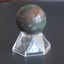 Indian agate sphere ball with clear acrylic ball holder healing Reiki craft 35mm