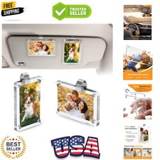 2Pcs for Sun Visor   Magnetic 2.4"x3.5" Car Visor Photo Clip, Horizontal  Ve...
