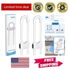 Pack of 2 Easy-Install Child Safety Cabinet Locks - U-Shaped for Secure Storage