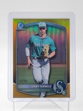 JONNY FARMELO 2025 BOWMAN CHROME DRAFT GOLD REFRACTOR /50 #BDC-163 Q5670