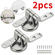 2Pcs WC Toilet Seat Hinges Universal Hinge Replacement Hinge Set with Fittings