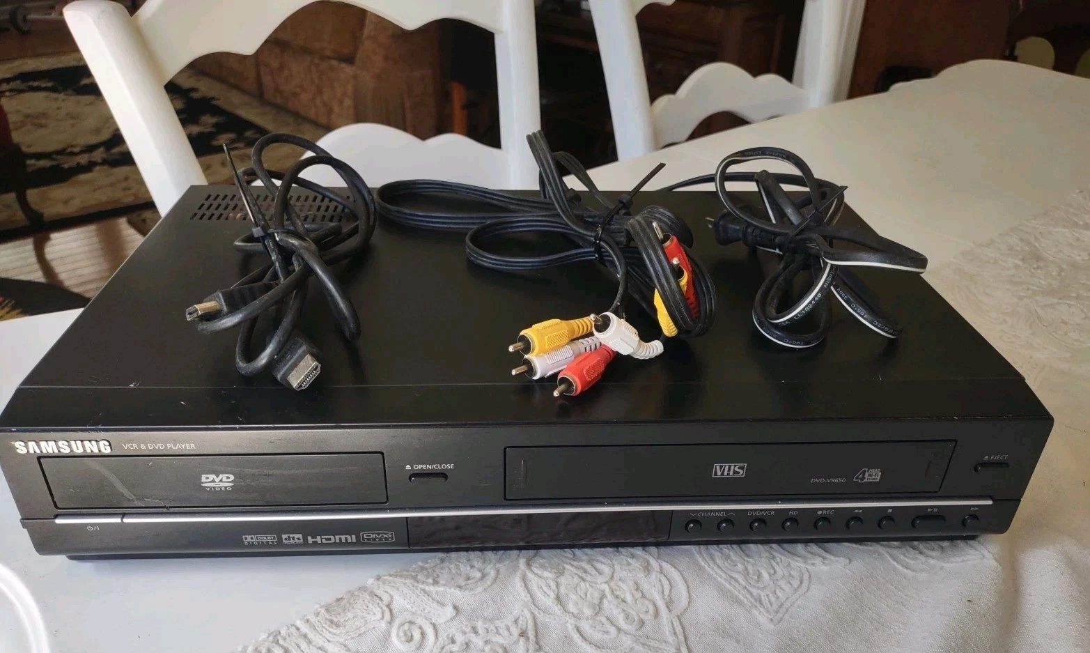Samsung DVD-V9650 Black DVD VHS Combo Player No Remote Tested Works