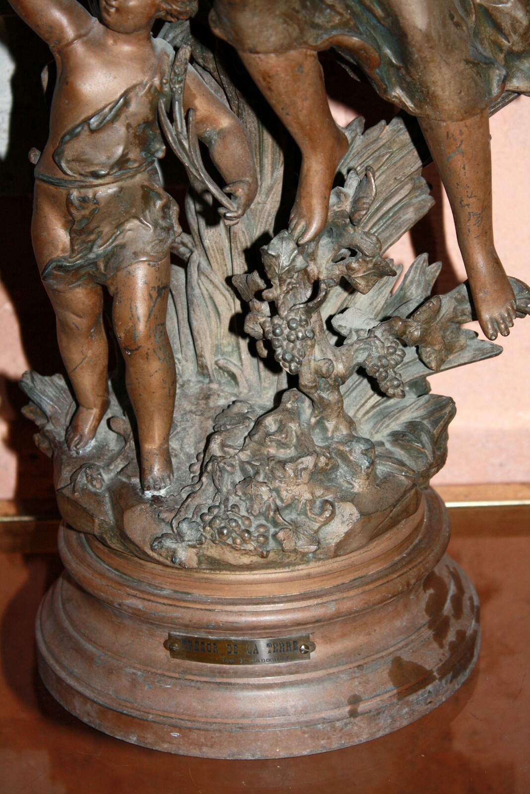 Grande statue régule XIXe " Tresor de la Terre " par Rancoulet h 61 cm