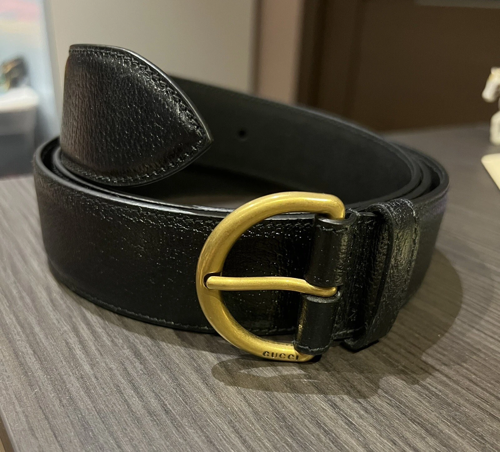 NOUVEAU COSTUME CUIR NOIR GUCCI CEINTURE PANTALON TAILLE 100/40 UNISEXE