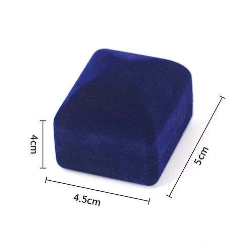 3x Caja de anillo de boda de lujo de compromiso de boda azul caja de almacenamiento estuche de joyería - Imagen 2 de 9