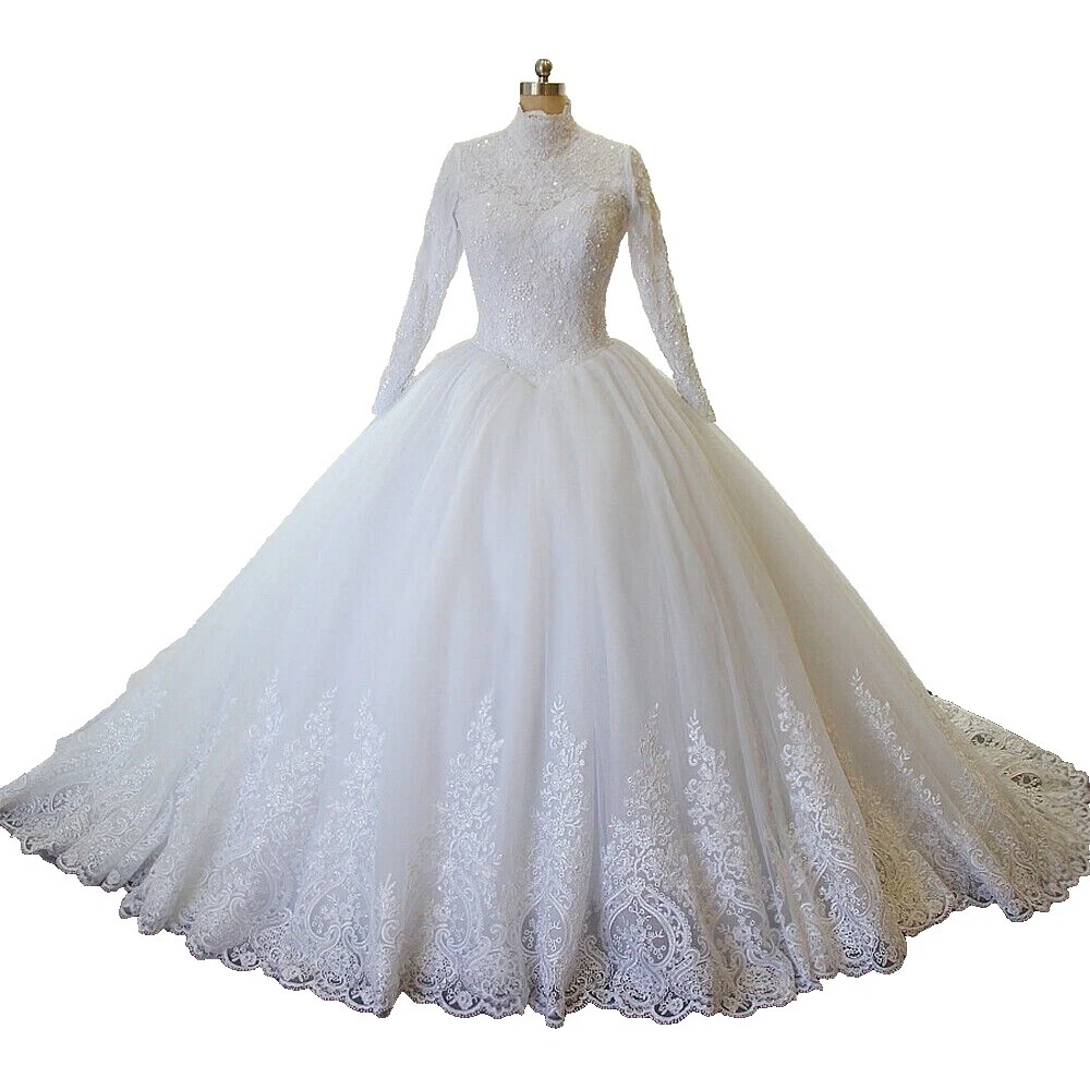 Vestidos de fiesta de manga larga de tul vestidos de novia