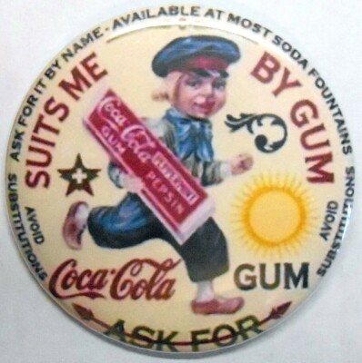 Coca-Cola Gum, 'Suits Me, By Gum' 2 1/4'' Nostalgic Advertising Pin, Dutch Boy