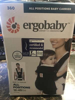 Ergobaby 360 All Posicion Portador De Bebe Con Soporte Lumbar 12 45 Pds Pureblack Ebay