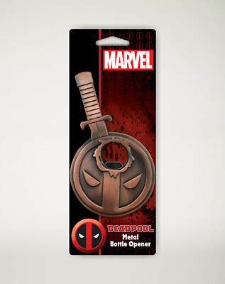 Marvel Comics Deadpool Eyes Logo with Bullethole Metal Bottle Opener NEW UNUSED